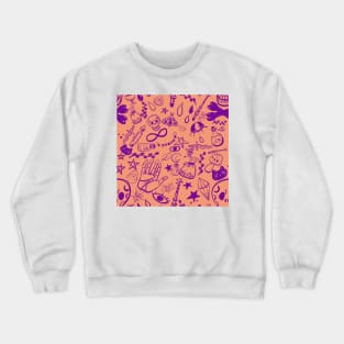 Witchy Doodles - Peach Crewneck Sweatshirt